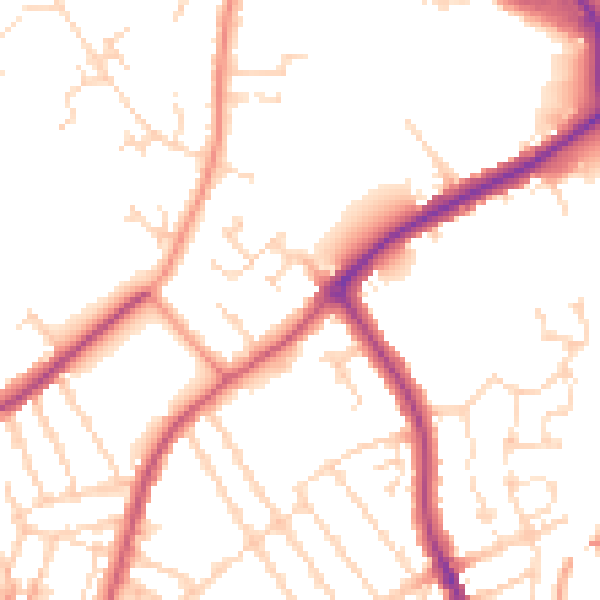 Daytime road noise heatmap for NN8 4GA