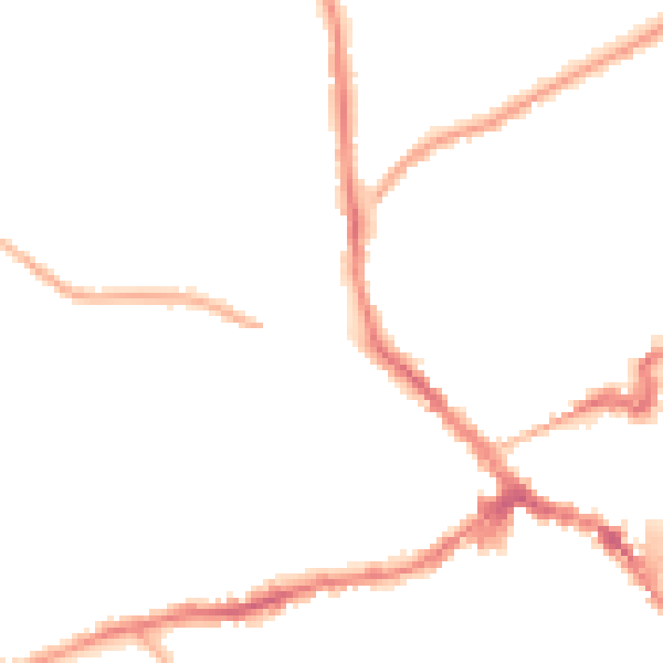 Night-time road noise heatmap for NN8 4LN