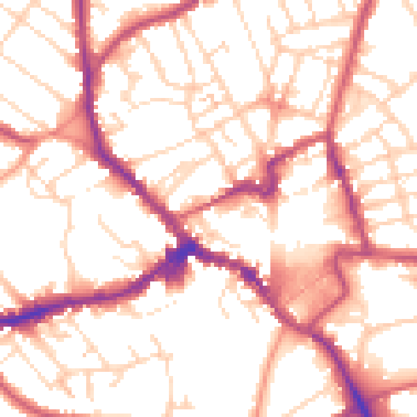 Daytime road noise heatmap for NN8 4PA