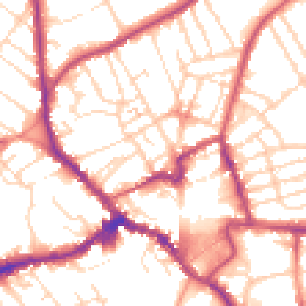 Daytime road noise heatmap for NN8 4PU