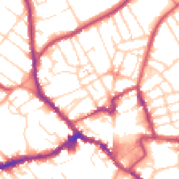 Daytime road noise heatmap for NN8 4PX