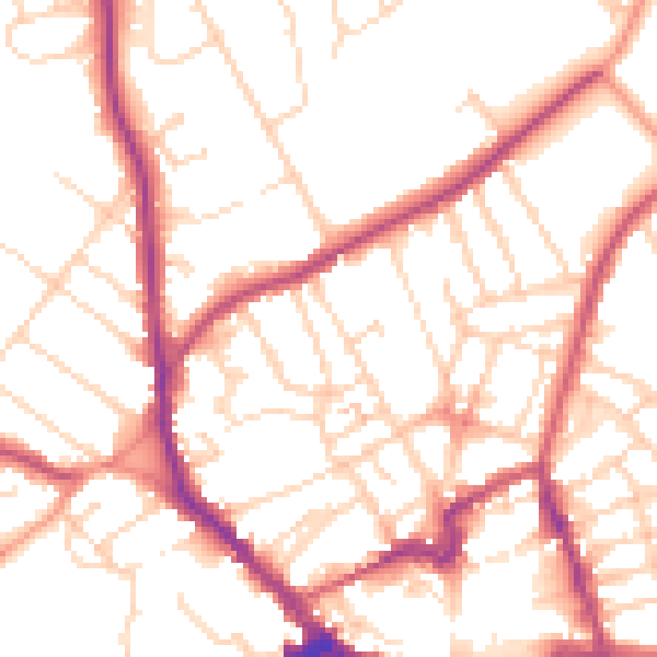 Daytime road noise heatmap for NN8 4QL