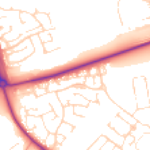 Daytime road noise heatmap for NN8 4SW