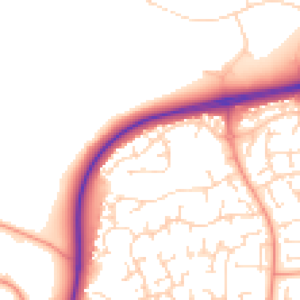 Daytime road noise heatmap for NN8 5FD