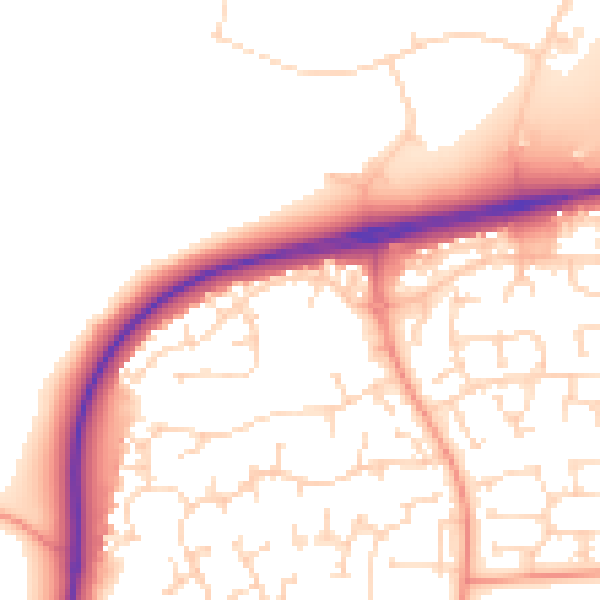 Daytime road noise heatmap for NN8 5FE
