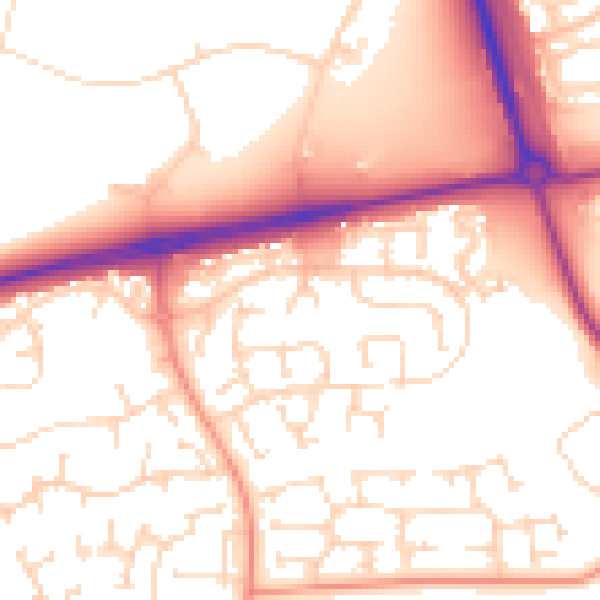 Daytime road noise heatmap for NN8 5FJ