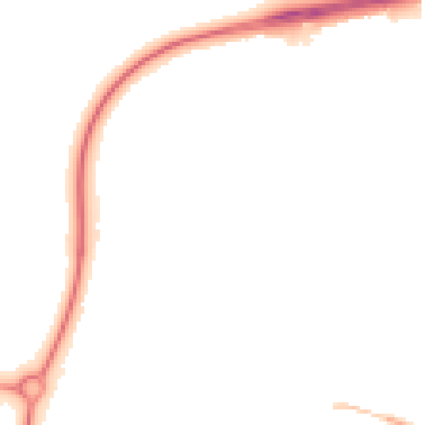 Night-time road noise heatmap for NN8 5PZ