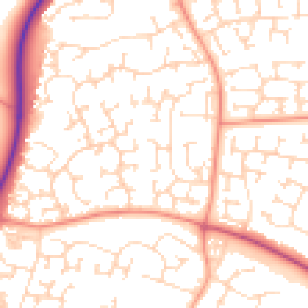 Daytime road noise heatmap for NN8 5QP