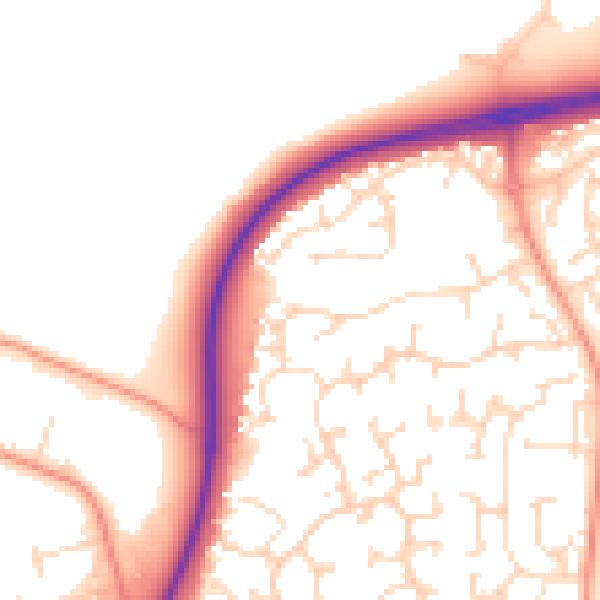 Daytime road noise heatmap for NN8 5UA
