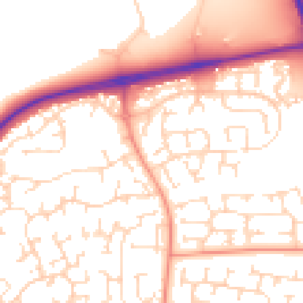 Daytime road noise heatmap for NN8 5UD