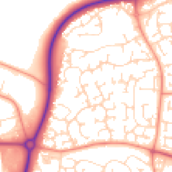 Daytime road noise heatmap for NN8 5WH