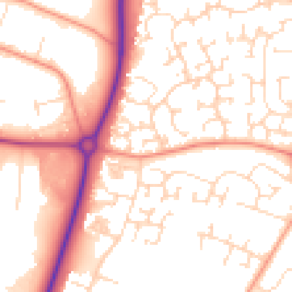 Daytime road noise heatmap for NN8 5WW