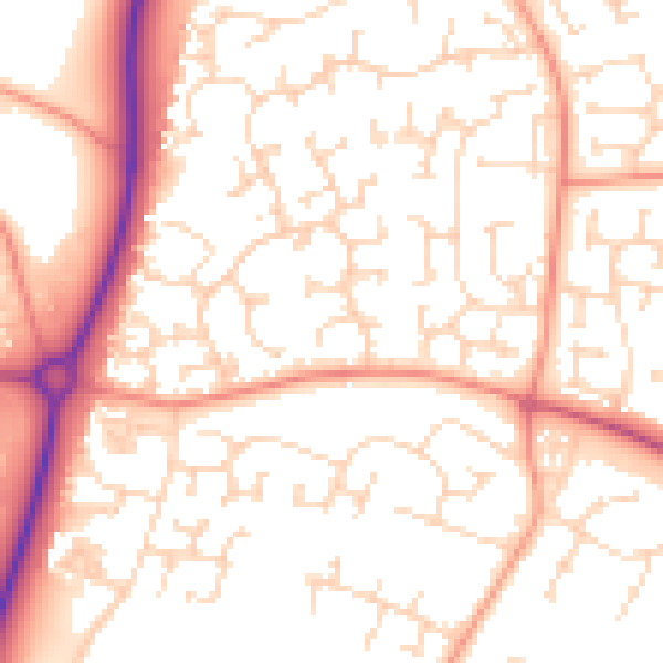 Daytime road noise heatmap for NN8 5XU