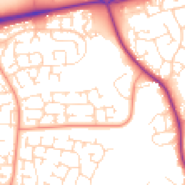 Daytime road noise heatmap for NN8 5YG