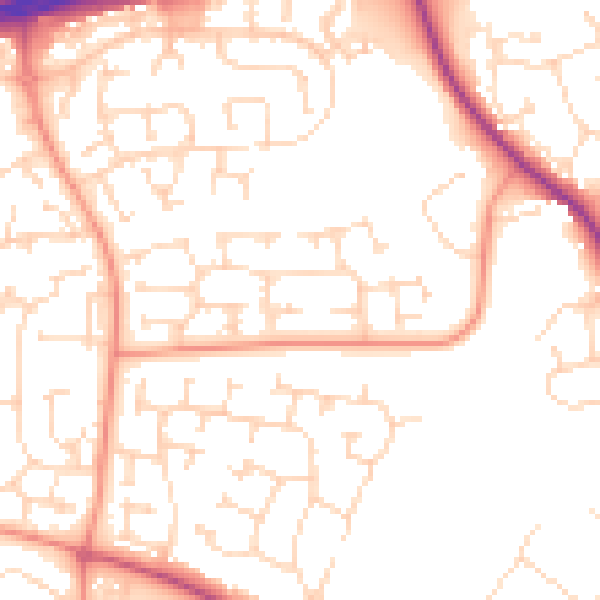 Daytime road noise heatmap for NN8 5YU