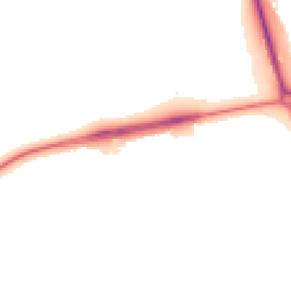 Night-time road noise heatmap for NN8 5ZA
