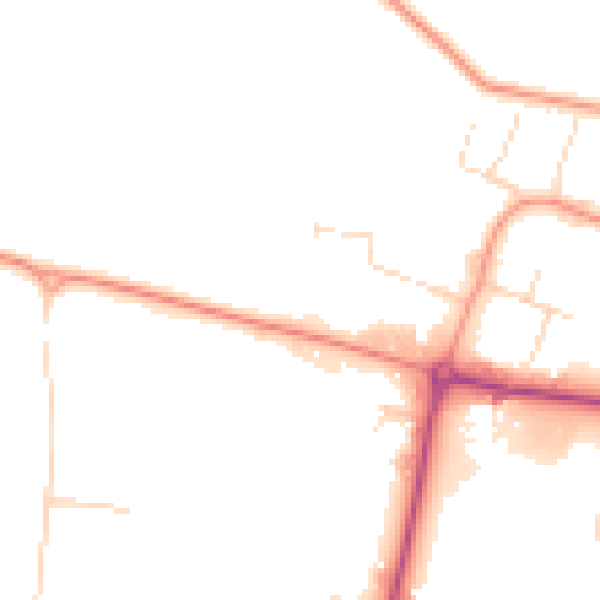 Daytime road noise heatmap for NN8 6AH
