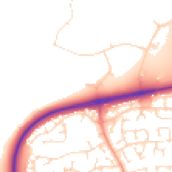 Daytime road noise heatmap for NN8 6BD
