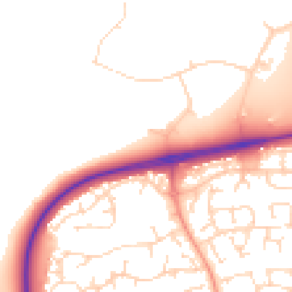 Daytime road noise heatmap for NN8 6BE