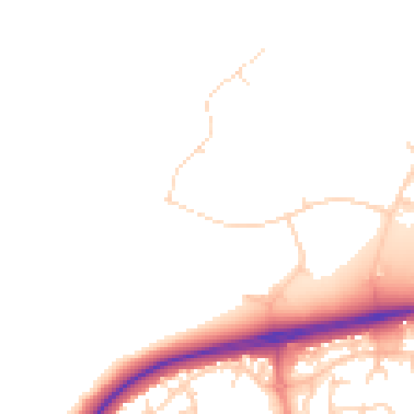 Daytime road noise heatmap for NN8 6BQ