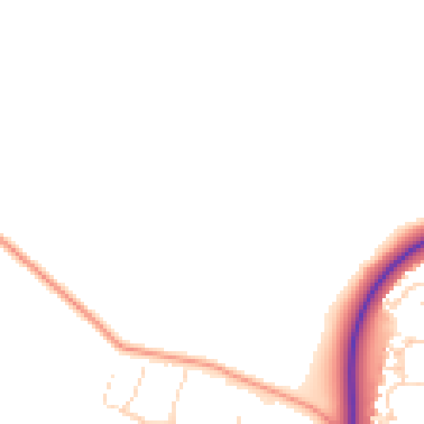 Daytime road noise heatmap for NN8 6BW