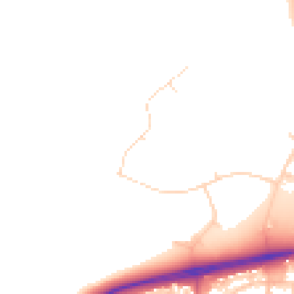 Daytime road noise heatmap for NN8 6DA