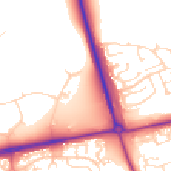 Daytime road noise heatmap for NN8 6DL