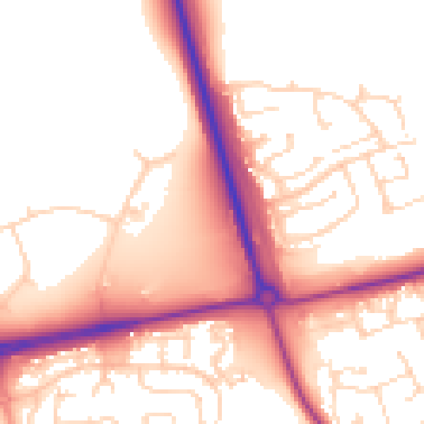 Daytime road noise heatmap for NN8 6DN