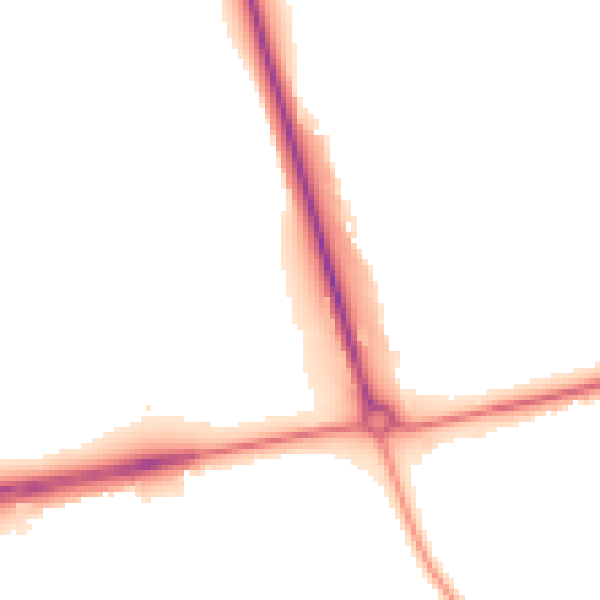 Night-time road noise heatmap for NN8 6DN
