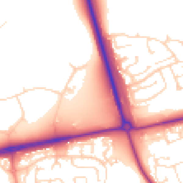 Daytime road noise heatmap for NN8 6DS