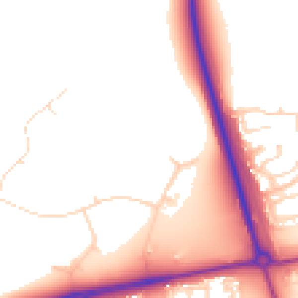 Daytime road noise heatmap for NN8 6DY
