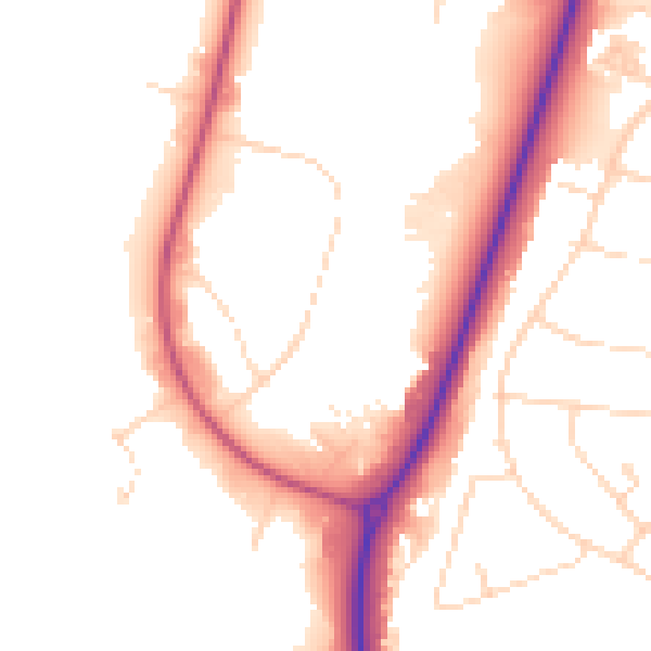 Daytime road noise heatmap for NN8 6GR