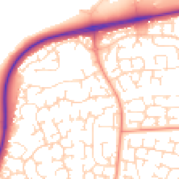 Daytime road noise heatmap for NN8 6PF