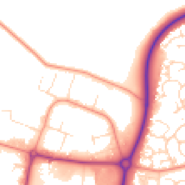 Daytime road noise heatmap for NN8 6QX