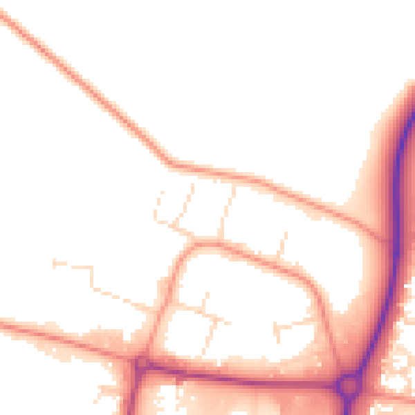 Daytime road noise heatmap for NN8 6UF