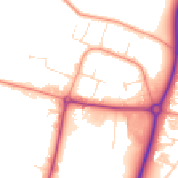 Daytime road noise heatmap for NN8 6XF