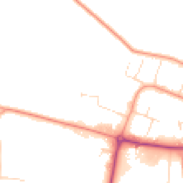 Daytime road noise heatmap for NN8 6XY