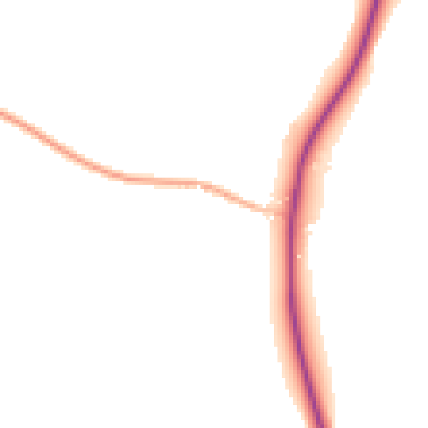 Night-time road noise heatmap for NN9 5AG