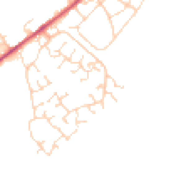 Daytime road noise heatmap for NN9 5AJ