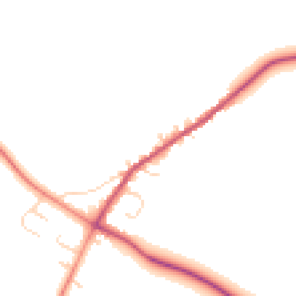Daytime road noise heatmap for NN9 5AS