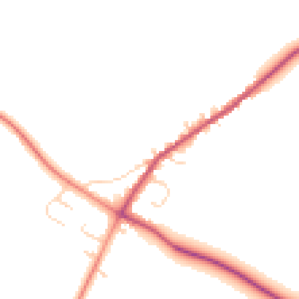 Daytime road noise heatmap for NN9 5AX