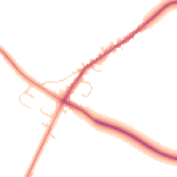 Daytime road noise heatmap for NN9 5BD