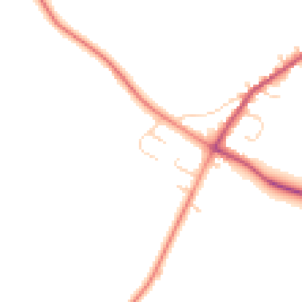 Daytime road noise heatmap for NN9 5BJ