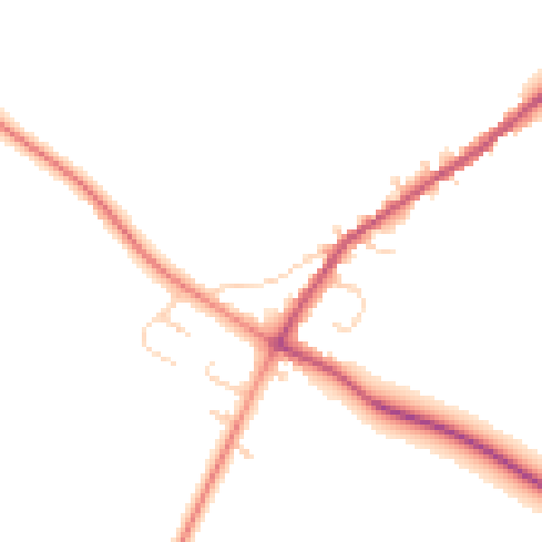 Daytime road noise heatmap for NN9 5BL