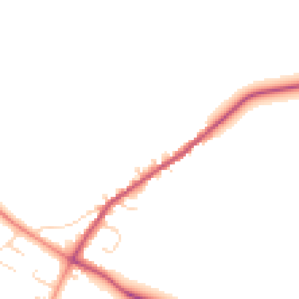 Daytime road noise heatmap for NN9 5BN