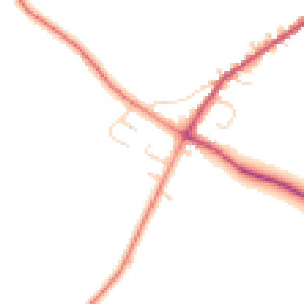 Daytime road noise heatmap for NN9 5BQ