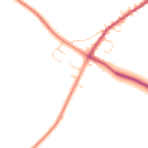 Daytime road noise heatmap for NN9 5DA