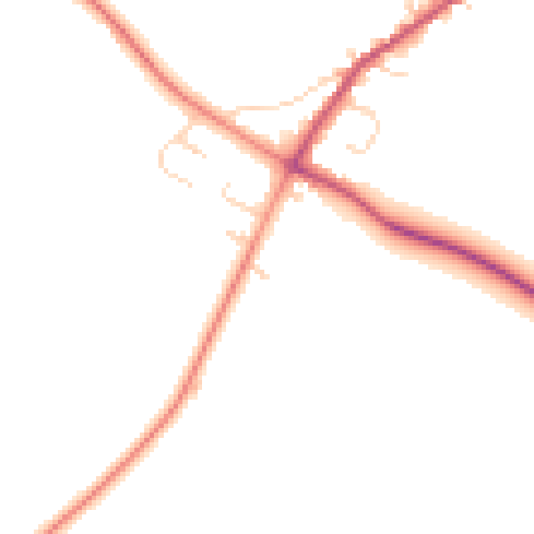 Daytime road noise heatmap for NN9 5DD