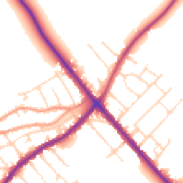 Daytime road noise heatmap for NN9 5DF