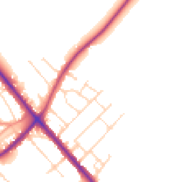 Daytime road noise heatmap for NN9 5DN